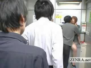 Omituiset japanilainen lähettää toimisto tarjoukset povekas suullinen aikuinen elokuva pankkiautomaatti