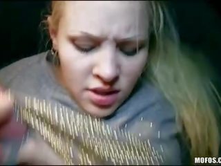Lustful blonde teen hitch hikes and fucked in public